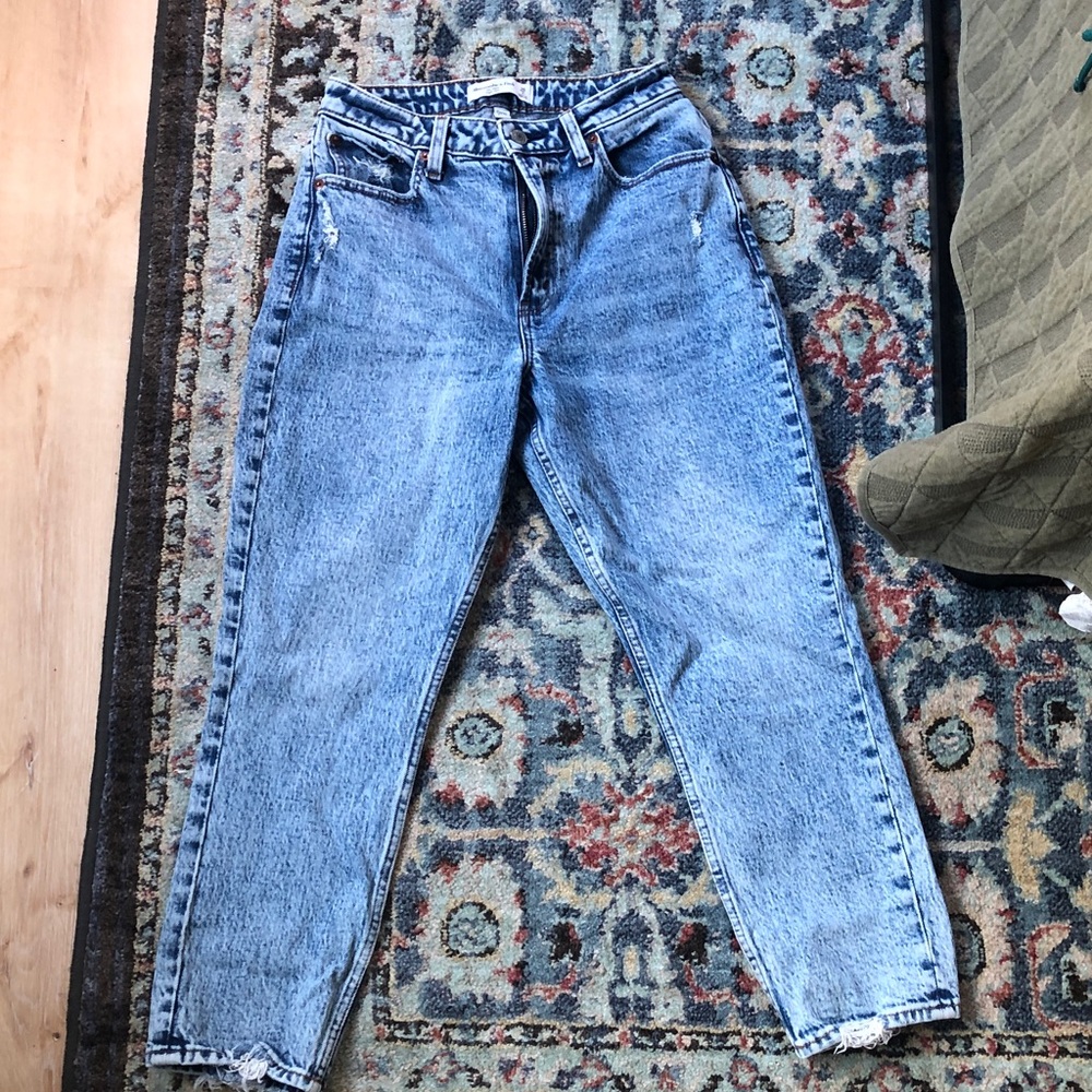 Abercrombie & Fitch Light Blue High-Rise Mom Jeans